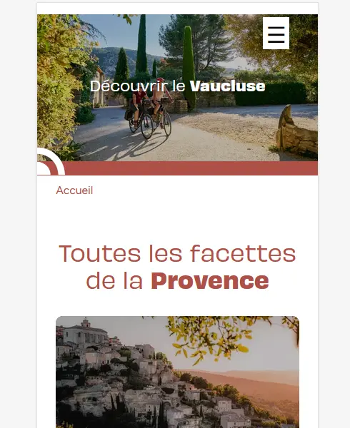 Page présentant les villages de Provence sur Provenceguide